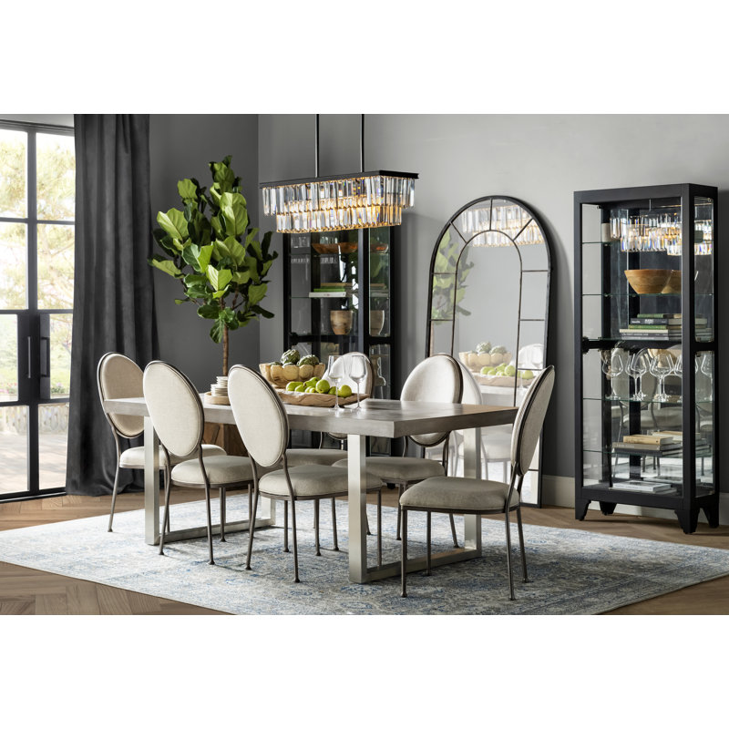 Flagg Lighted Gallery Style 5 Shelf Curio Cabinet in Onyx Black
